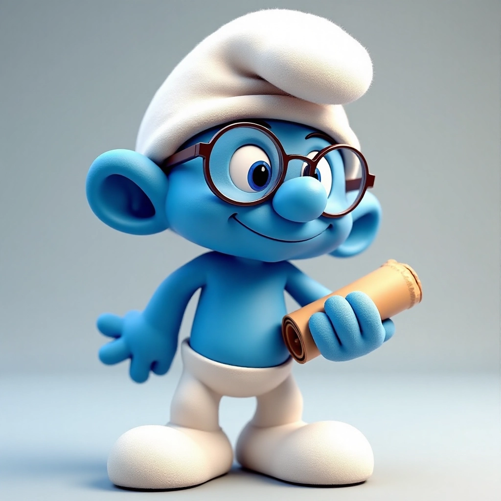 Brainy Smurf with a Scroll